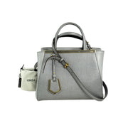 Fendi Petite 2Jours Vitello Elite Tote Grey Bag